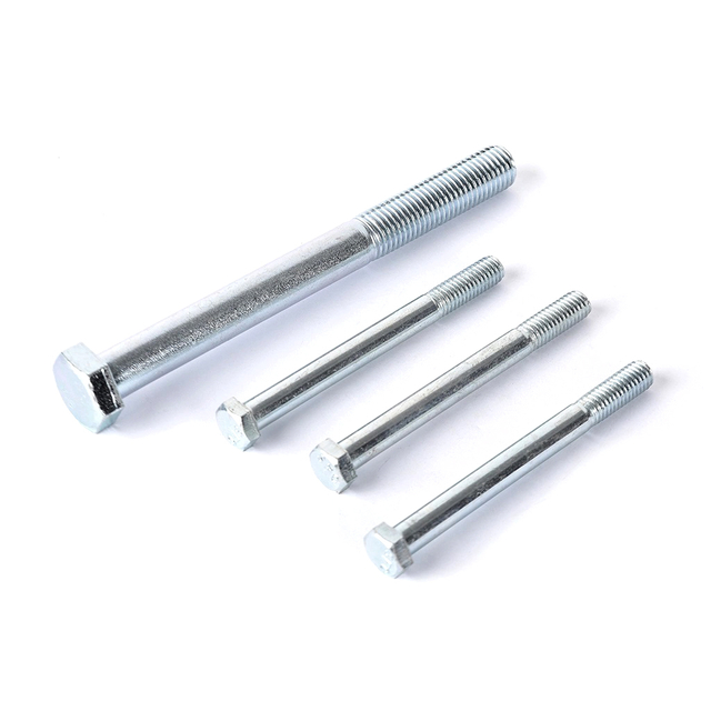 DIN 931 مسامير سداسية من الفولاذ الكربوني عالي الجودة DIN931 مسامير ذات رأس سداسي