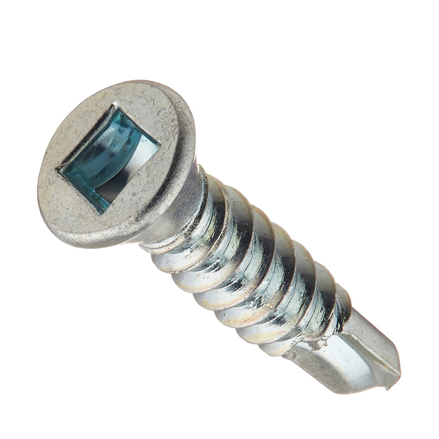 برغي ذاتي الحفر مربع محرك رأس تقليم منخفض الكربون الصلب مطلي بالزنك