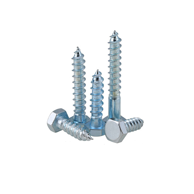 DIN 571 مسامير ذات رأس سداسي التنصت على الذات DIN571 مسامير خشبية قياسية برغي متخلف