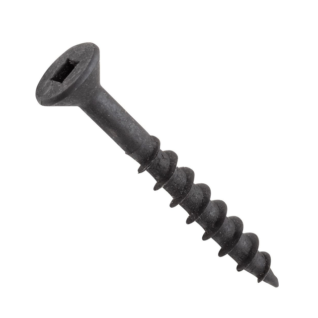 DIN Standard Robertson SQUARE DRIVE مسامير خشبية ذات رأس مسطح مطلية بأكسيد أسود