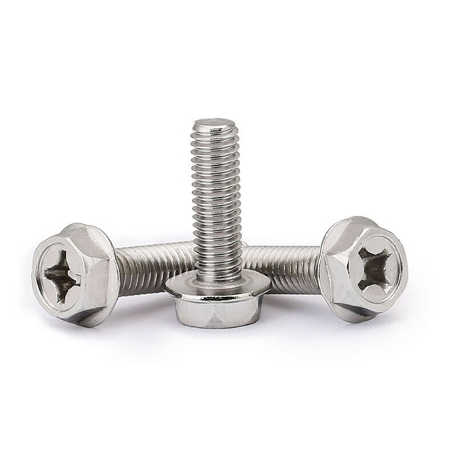 DIN6921 الفولاذ المقاوم للصدأ SS304 SS316 فيليبس محرك مسنن عرافة شفة الترباس