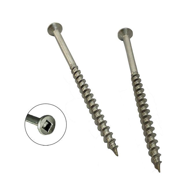 مسامير سطح الخشب ذات الرأس المربع ذات محرك مربع 316 من الفولاذ المقاوم للصدأ من الدرجة البحرية 17