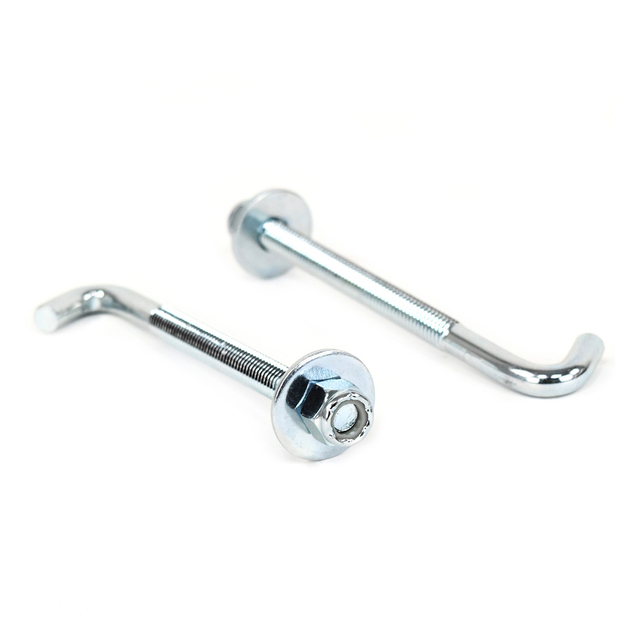 مسمار خشن مطلي بالزنك على شكل حرف J مع صامولة