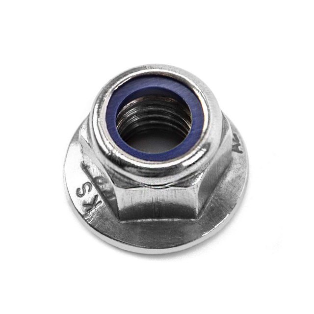 DIN6926 304 الفولاذ المقاوم للصدأ سداسية شفة الجوز عرافة قفل النايلون الجوز