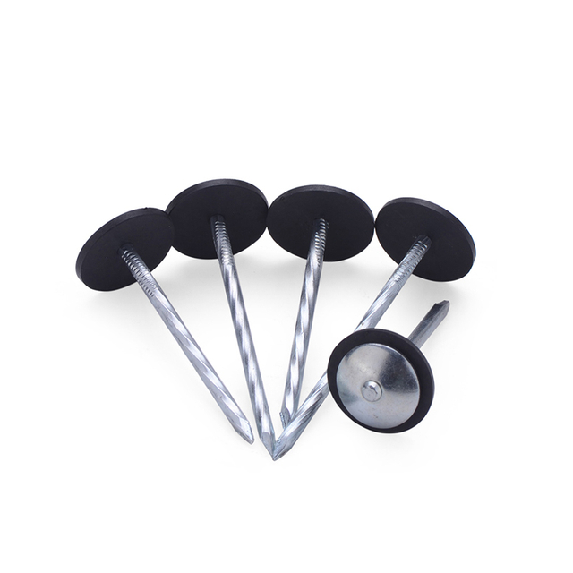 مسمار تسقيف رأس مظلة مجلفن كهربائيًا ناعمًا مع غسالة 25 كجم / كرتون