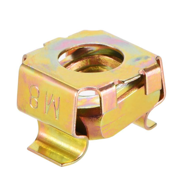 صواميل قفص مطلية بالزنك باللون الأصفر من الفولاذ الكربوني لخزانة حامل الخادم