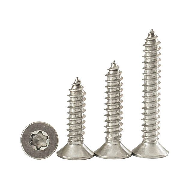 مسامير توركس ذاتية التنصت ذات رأس مسطح من الفولاذ المقاوم للصدأ 304 مترابطة بالكامل