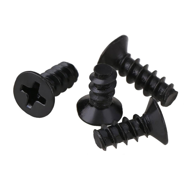 مسامير غاطسة سوداء ذات رأس مسطح وذيل مسطح من فيليبس ذاتية التنصت