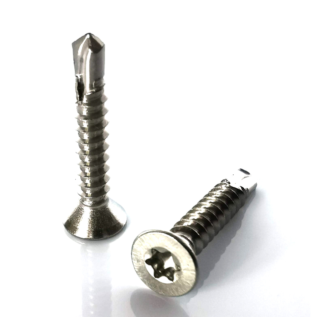 توركس ستار درايف مسطح غاطس الرأس برغي ذاتي الحفر من الفولاذ المقاوم للصدأ Ss304