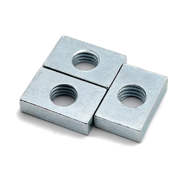 صواميل مربعة الشكل من الفولاذ الكربوني المطلي بالزنك، صواميل مستطيلة رفيعة