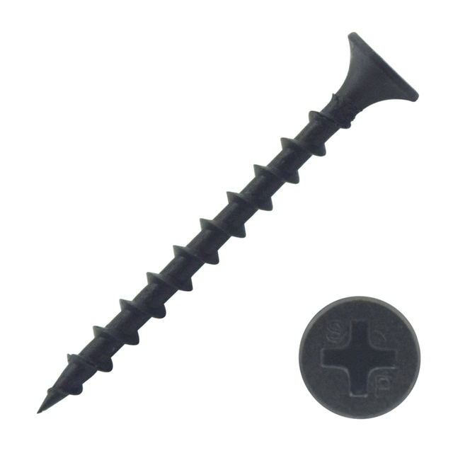 مسامير الحوائط الجافة ذات الرأس الخشن ذات الفوسفات الأسود من فيليبس