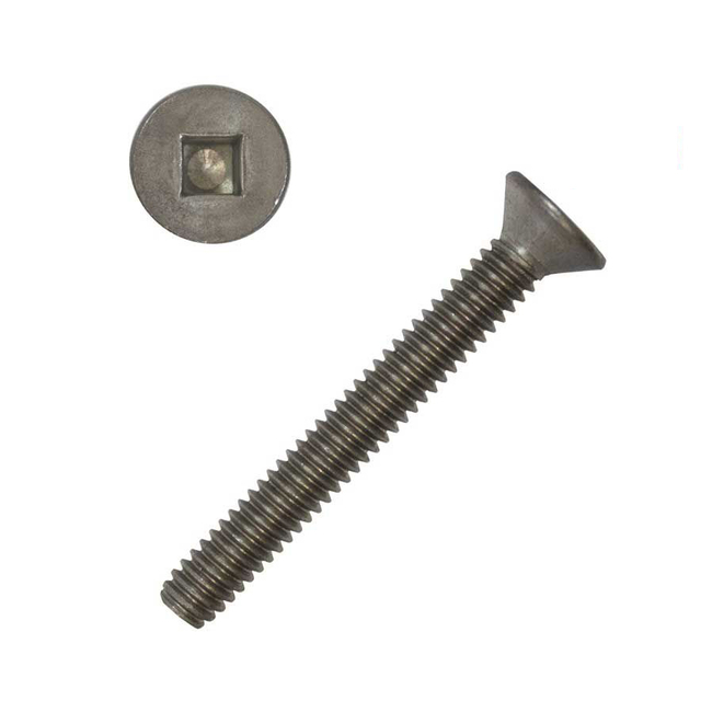 آلة الخيط الخشن برغي مربع محرك برأس مسطح من الفولاذ المقاوم للصدأ