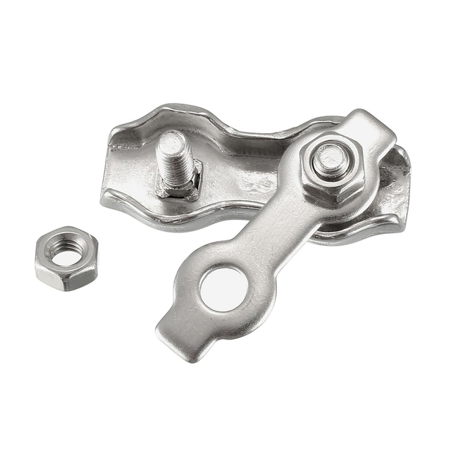 304 الفولاذ المقاوم للصدأ دوبلكس سلك حبل كليب المشابك للكابلات الأسلاك