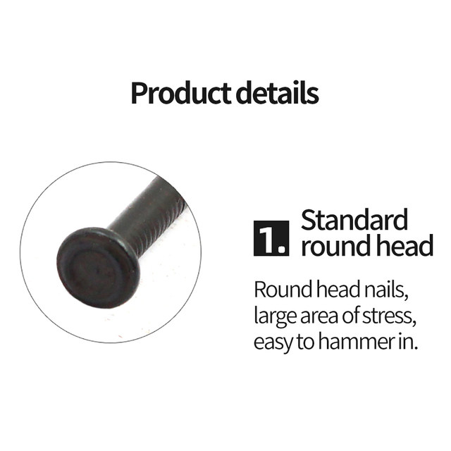 صلابة سوداء ملموسة الصلب مسمار الاسمنت البناء مسمار